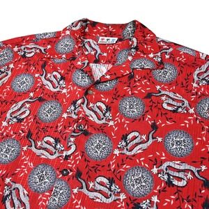 VTG Third Rail Dragon Mandala Print Shirt Mens XL Red Short Sleeve Made in USA